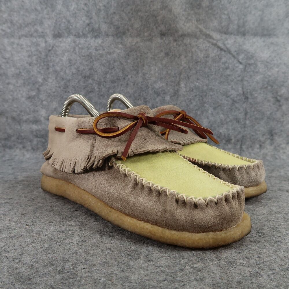 Eastland Shoes Womens 6.5 Moccasin Booties Casco 1955 Leather Fringe Bow Slip On